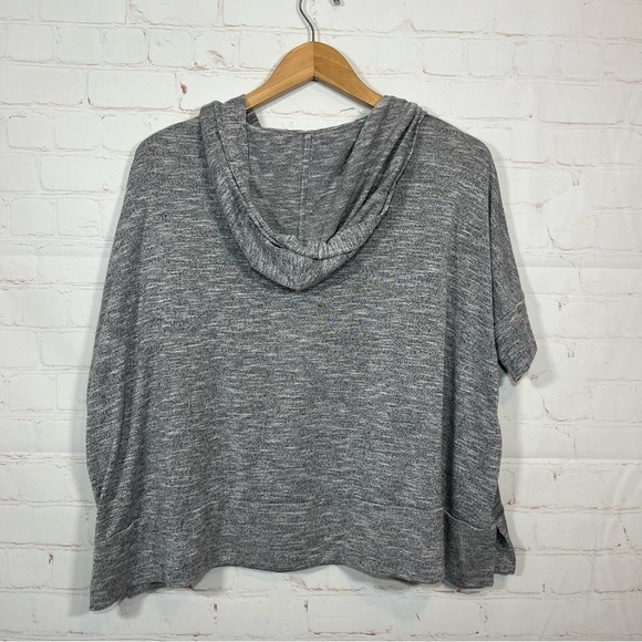 Loft Lou & Grey Hoodie Womens Small Gray Cropped Sweatshirt Short Sleeve Top - Picture 8 of 9